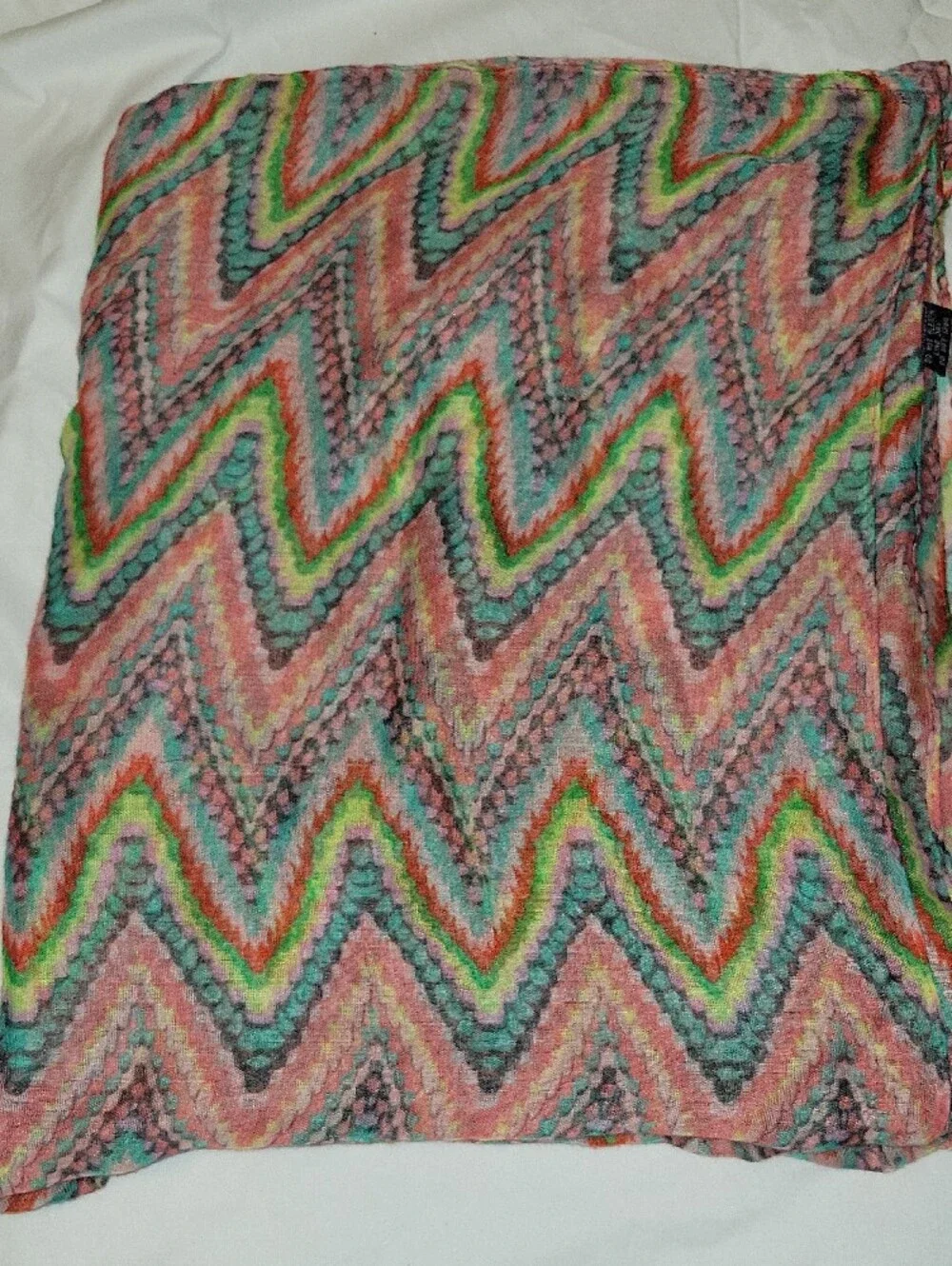 Multi-Color Woven Women's Infinity Scarf - Pink & Green Pattern